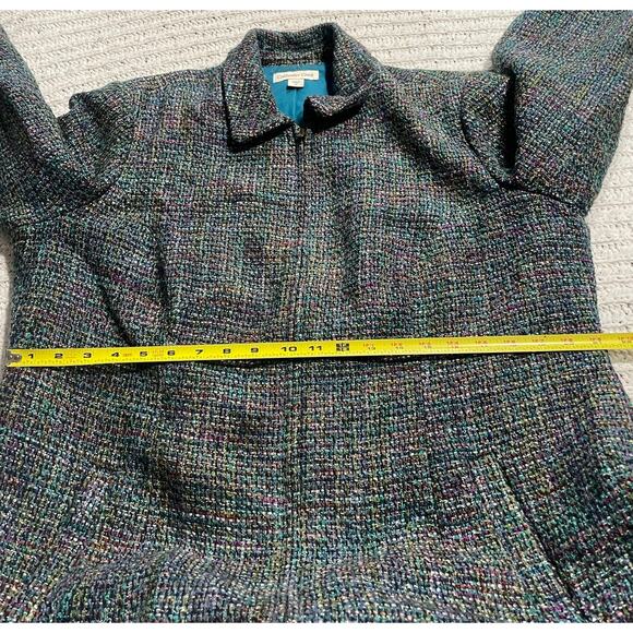Coldwater Creek Full Zip Tweed Boucle Jacket Womens Plus Size 18 Lined Blue - Picture 3 of 12